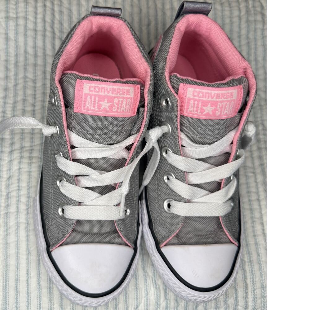 Converse Chuck Taylor All Star Girls Size 3 Gray Pink Iridescent High Tops